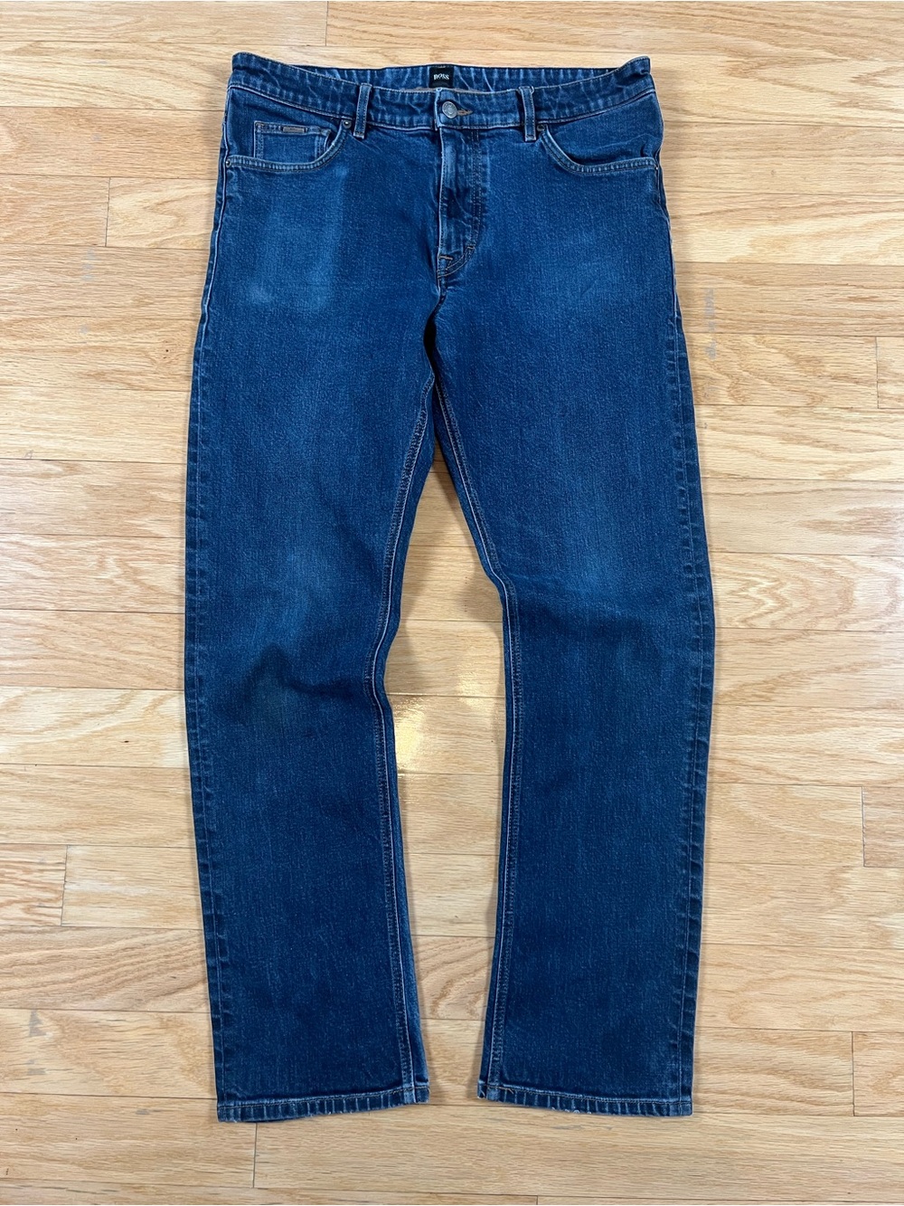 BOSS Hugo Boss Candiani Italian Stretch Straight Leg Blue Jeans 36x32 - Picture 2 of 15